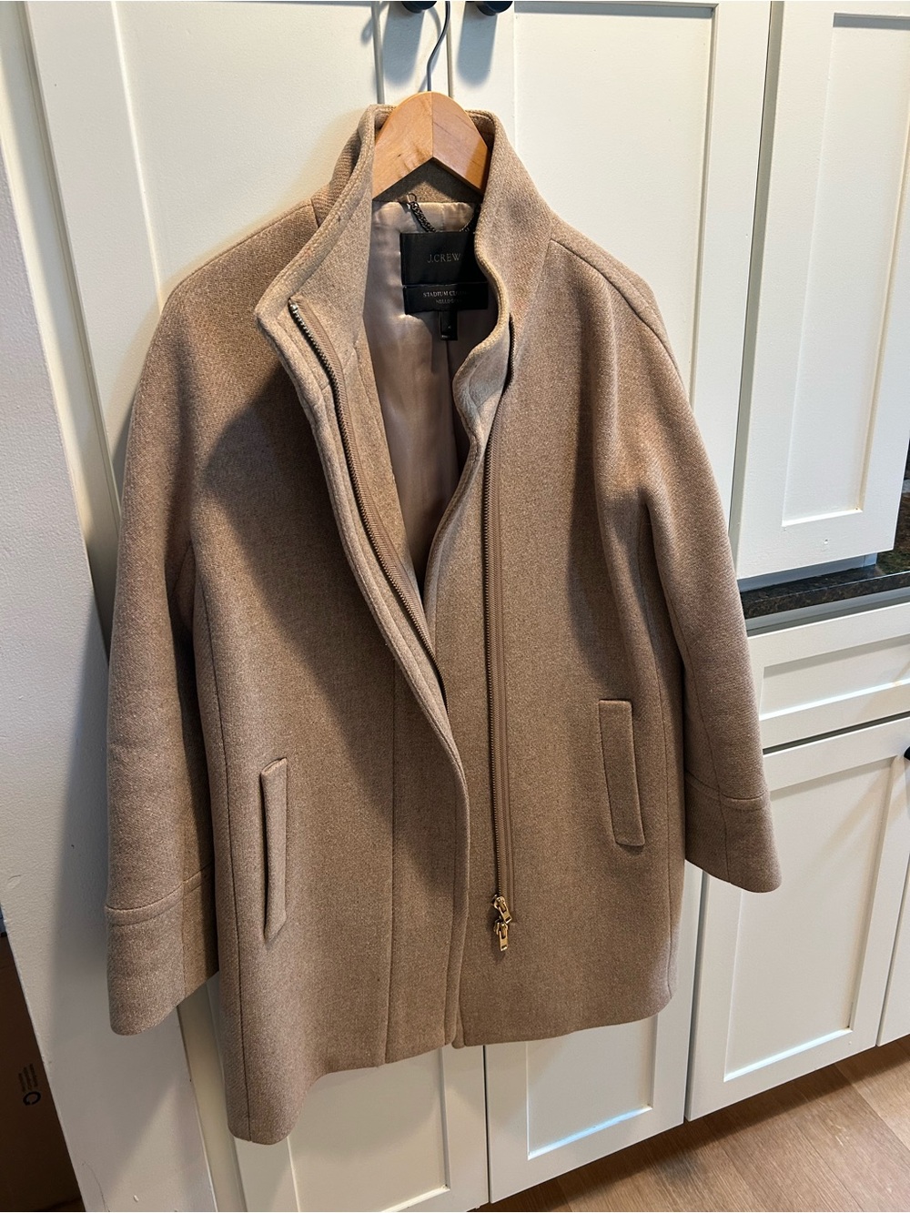 J. Crew Women's Camel stadium cloth cocoon coat (size 4)